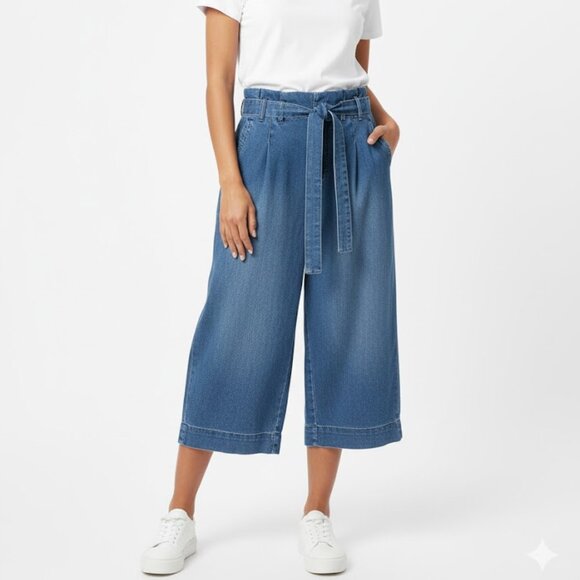 Pilcro and the Letterpress Denim Culottes Women's Wide-leg Cropped Size 4 - Picture 1 of 8
